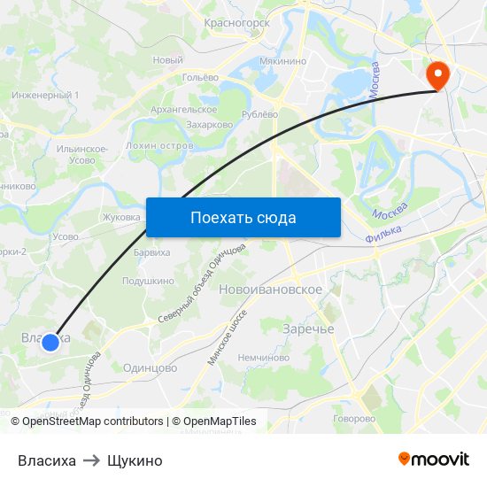 Власиха to Щукино map