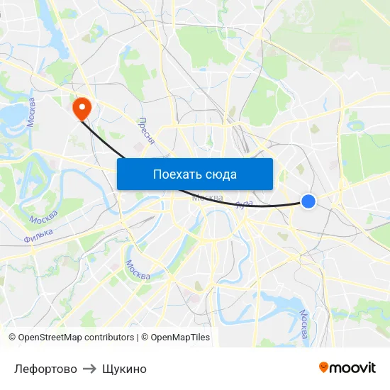 Лефортово to Щукино map