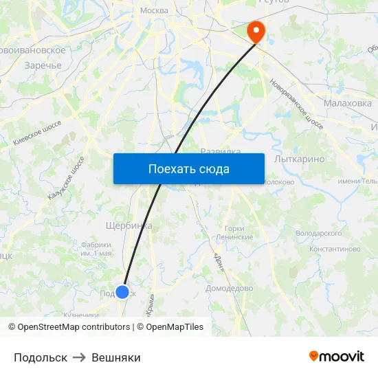 Подольск to Вешняки map