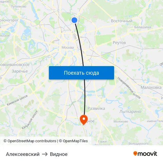 Алексеевский to Видное map