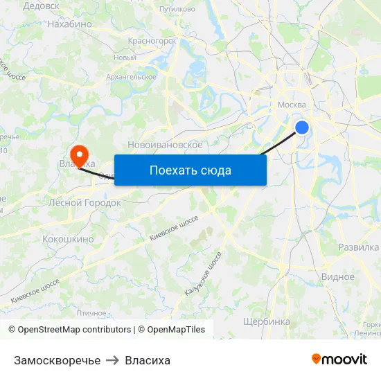 Замоскворечье to Власиха map