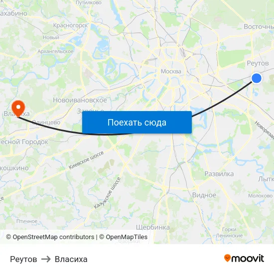 Реутов to Власиха map