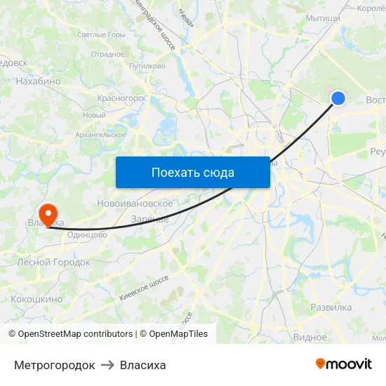 Метрогородок to Власиха map