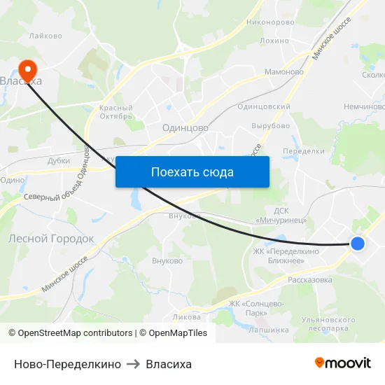 Ново-Переделкино to Власиха map