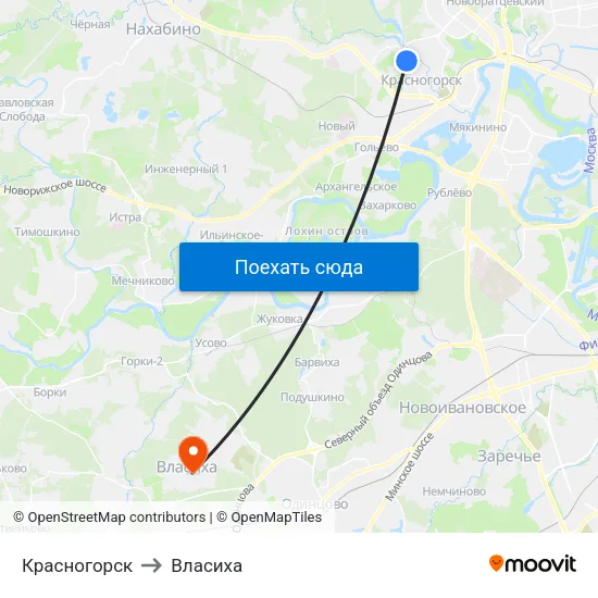 Красногорск to Власиха map