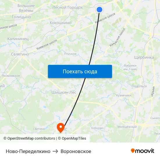 Ново-Переделкино to Вороновское map