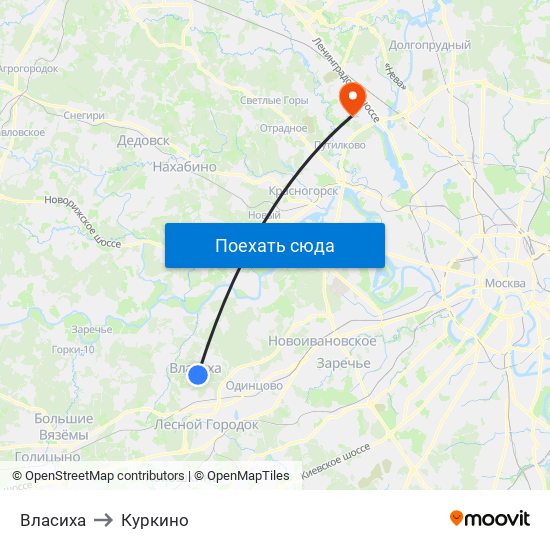 Власиха to Куркино map