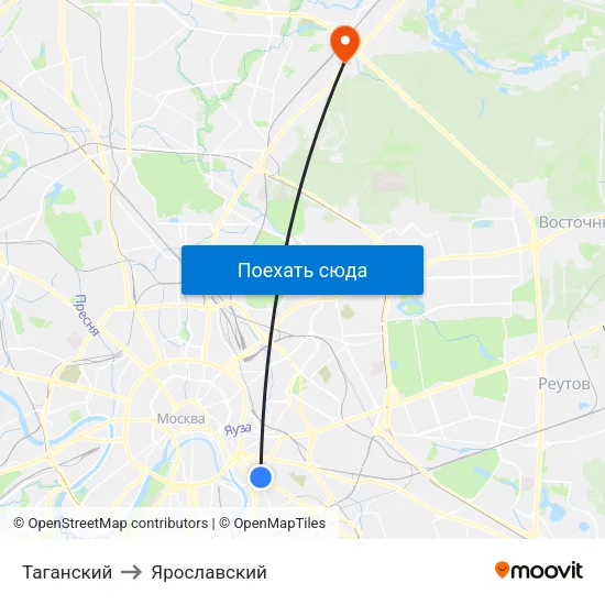 Таганский to Ярославский map