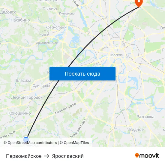 Первомайское to Ярославский map