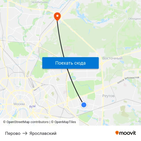 Перово to Ярославский map