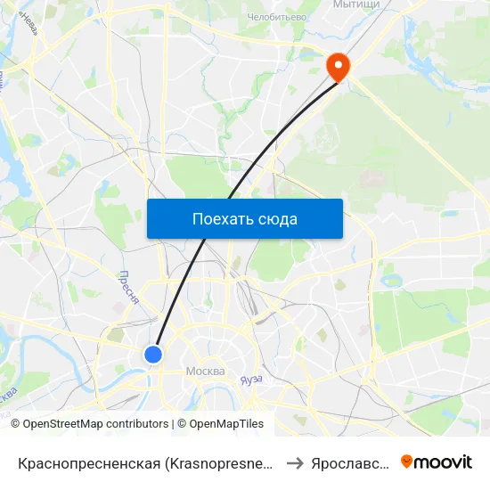 Краснопресненская (Krasnopresnenskaya) to Ярославский map