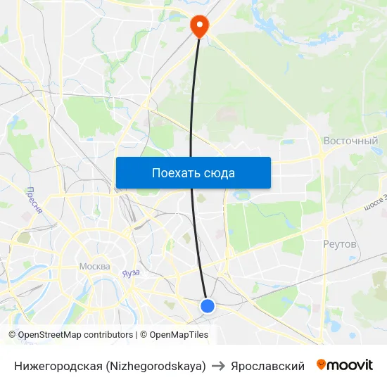 Нижегородская (Nizhegorodskaya) to Ярославский map