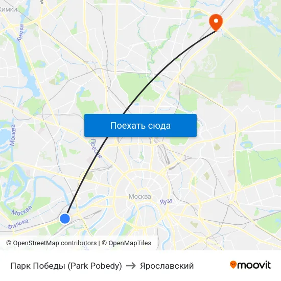 Парк Победы (Park Pobedy) to Ярославский map