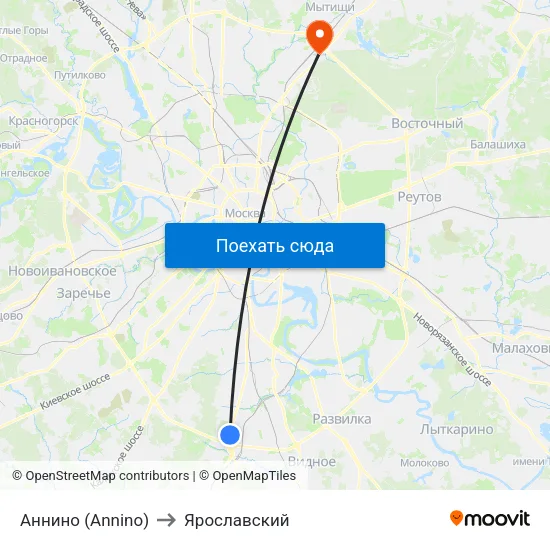 Аннино (Annino) to Ярославский map