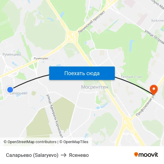 Саларьево (Salaryevo) to Ясенево map