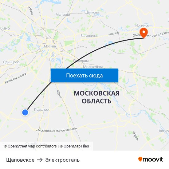 Щаповское to Электросталь map