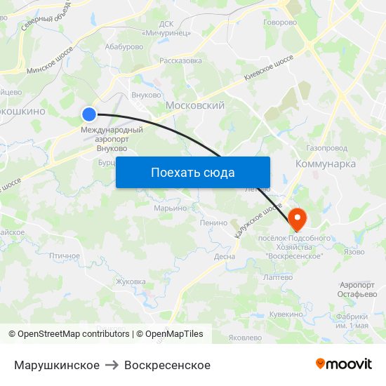 Марушкинское to Воскресенское map