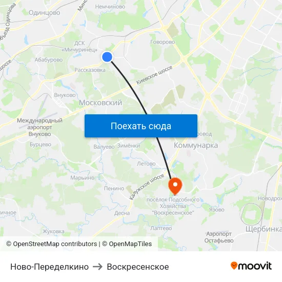 Ново-Переделкино to Воскресенское map