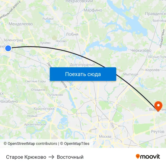 Старое Крюково to Восточный map