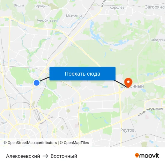 Алексеевский to Восточный map