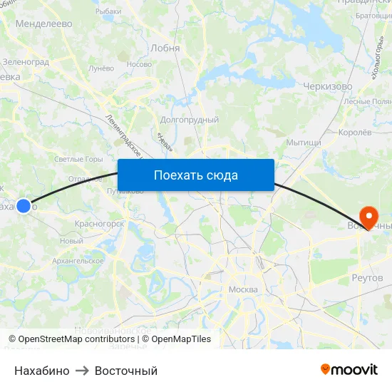 Нахабино to Восточный map