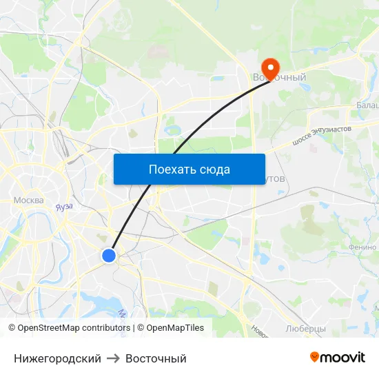 Нижегородский to Восточный map