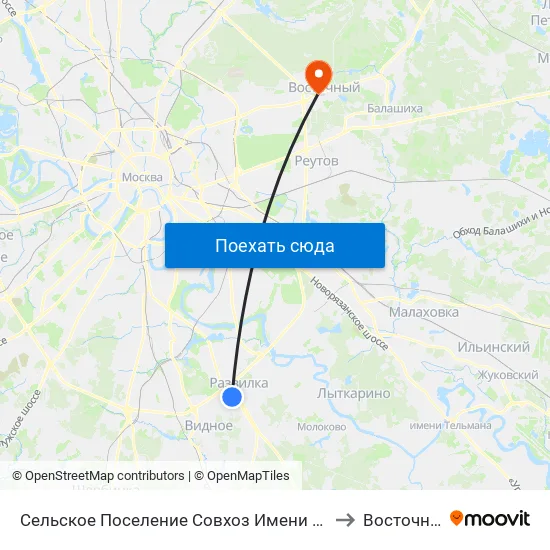 Сельское Поселение Совхоз Имени Ленина to Восточный map