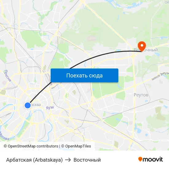 Арбатская (Arbatskaya) to Восточный map