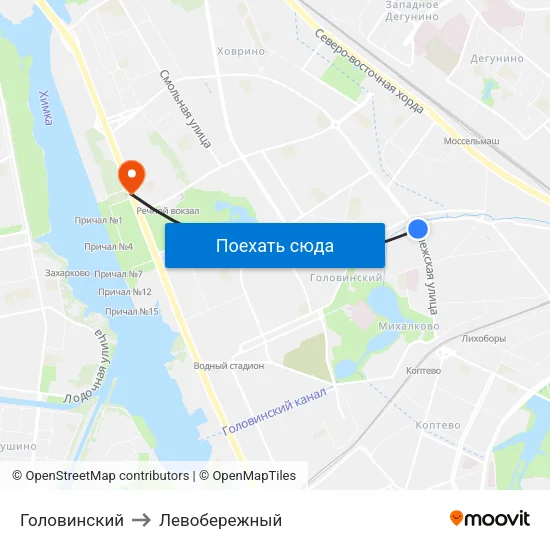 Головинский to Левобережный map