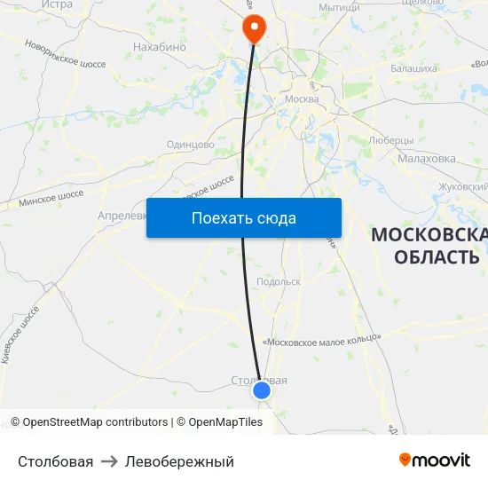 Столбовая to Левобережный map