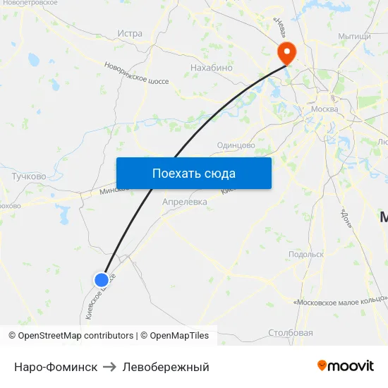 Наро-Фоминск to Левобережный map