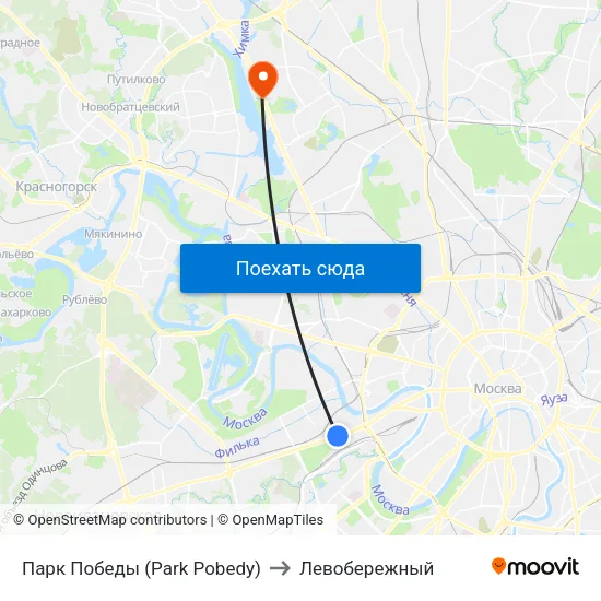 Парк Победы (Park Pobedy) to Левобережный map