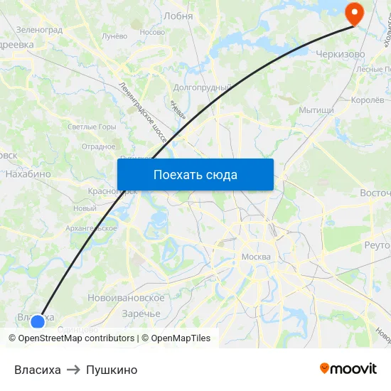 Власиха to Пушкино map