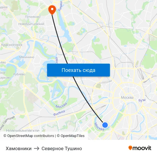 Хамовники to Северное Тушино map