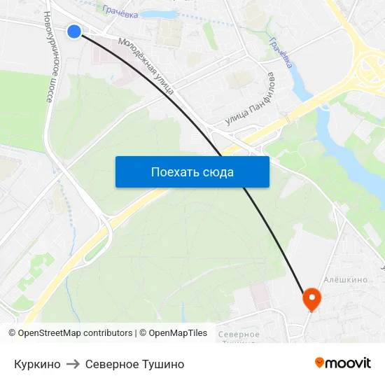Куркино to Северное Тушино map