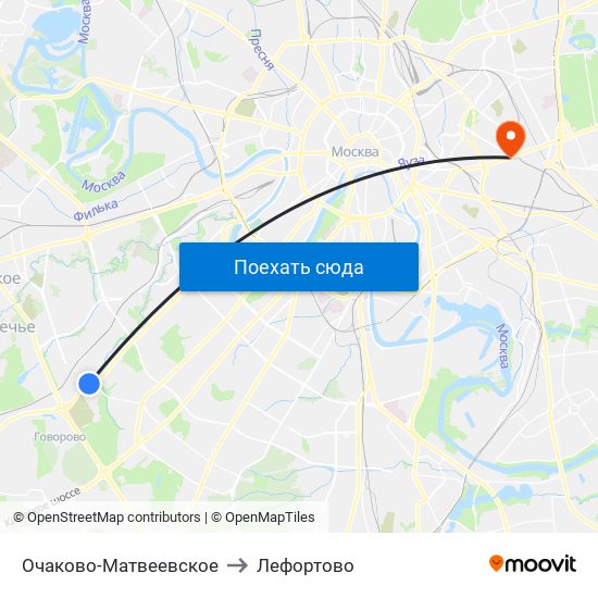 Очаково-Матвеевское to Лефортово map