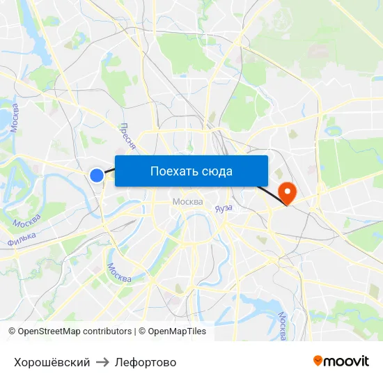Хорошёвский to Лефортово map