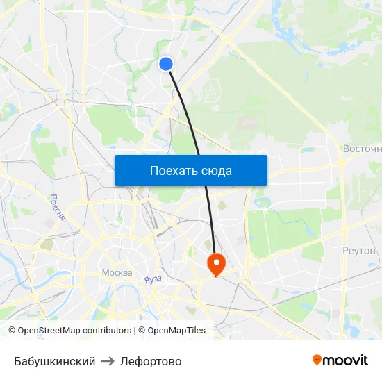 Бабушкинский to Лефортово map