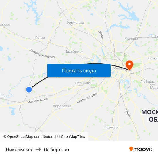 Никольское to Лефортово map
