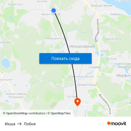 Икша to Лобня map