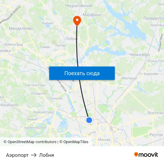 Аэропорт to Лобня map