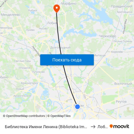 Библиотека Имени Ленина (Biblioteka Imeni Lenina) to Лобня map
