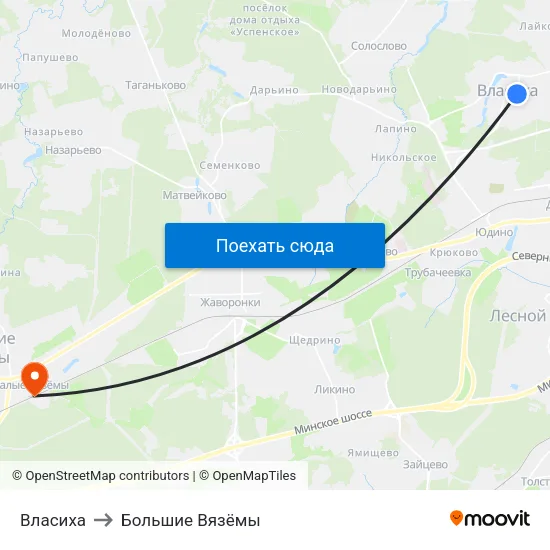 Власиха to Большие Вязёмы map