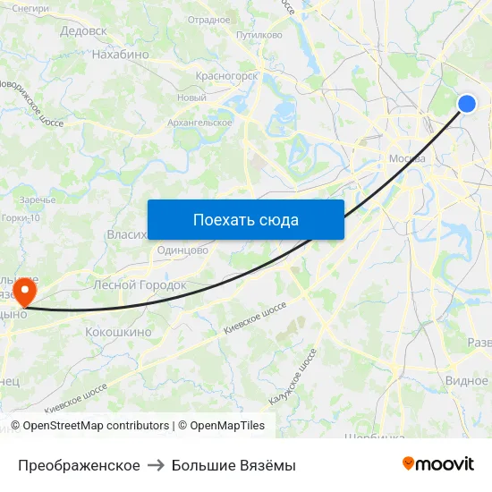 Преображенское to Большие Вязёмы map