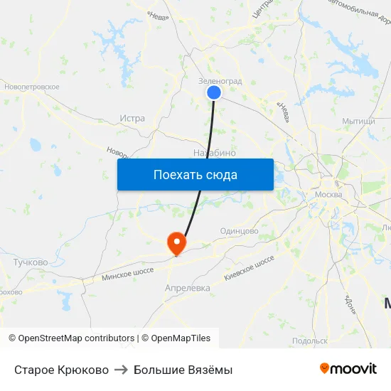 Старое Крюково to Большие Вязёмы map