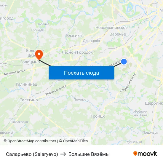 Саларьево (Salaryevo) to Большие Вязёмы map