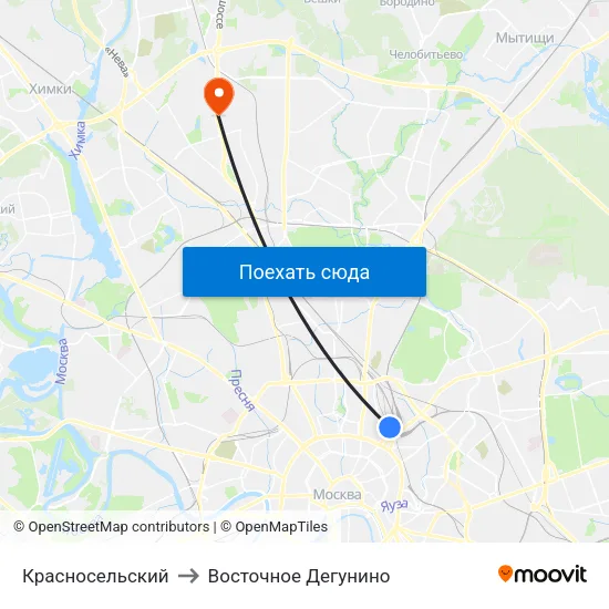 Красносельский to Восточное Дегунино map