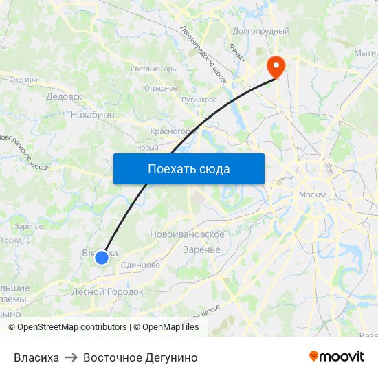 Власиха to Восточное Дегунино map