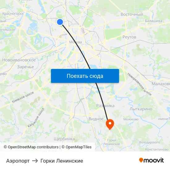 Аэропорт to Горки Ленинские map