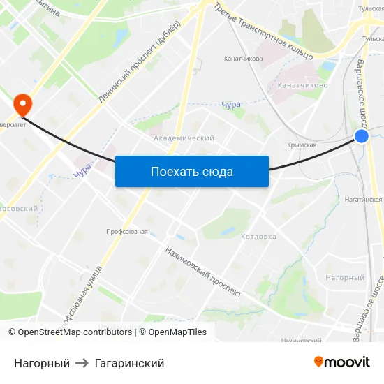 Нагорный to Гагаринский map
